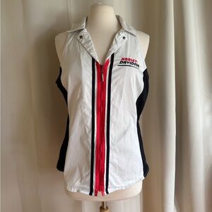 Harley Davidson White and Black Biker Vest